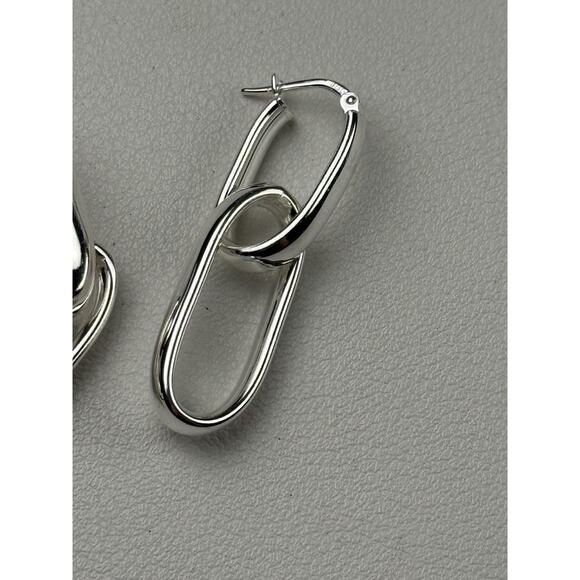 Milor Ultrafine 950 Purer Than Sterling Silver Pierced Earrings Double Oval Box - Picture 3 of 13